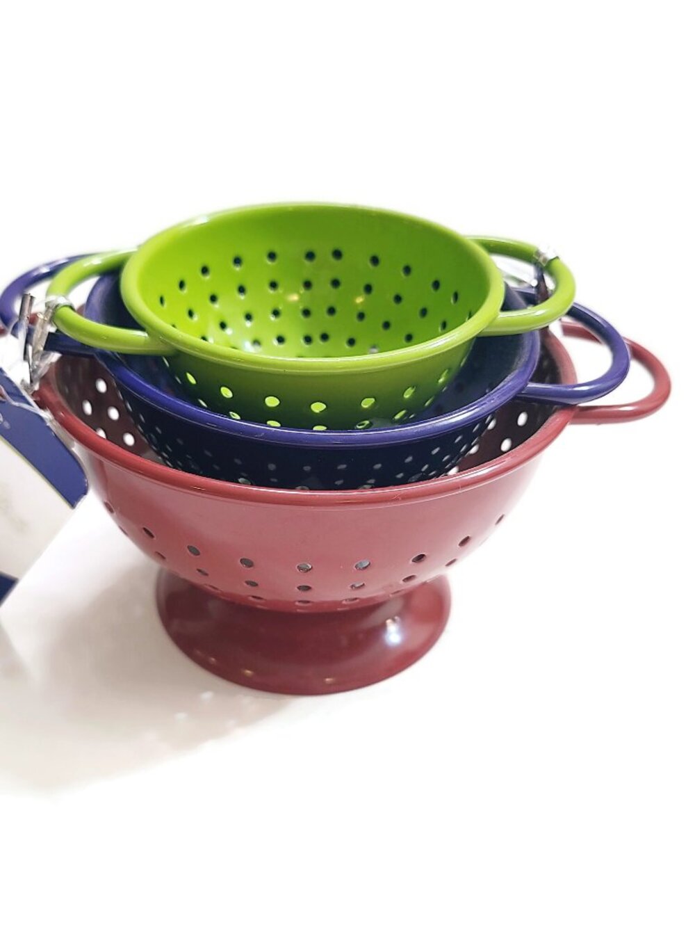 Progressive Mini Metal Colanders Set of 3 Small Berry Strainers Nesting Metal